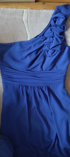 Chifon kleid blau schulterlos - chifon,